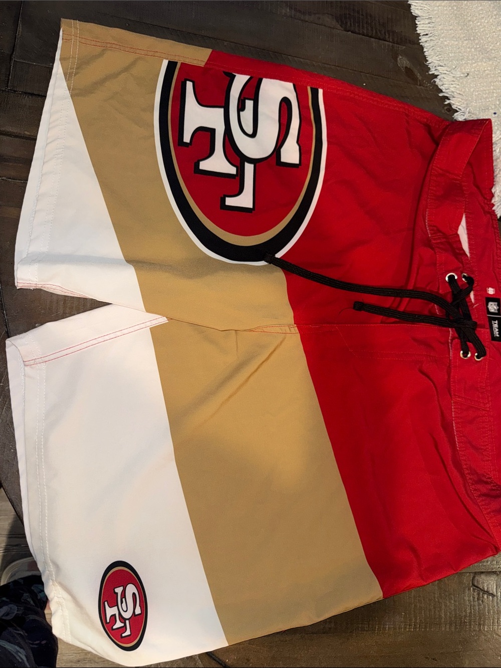 NFL San Francisco 49ers Red, Gold and White Mini Skirt - Picture 3 of 4